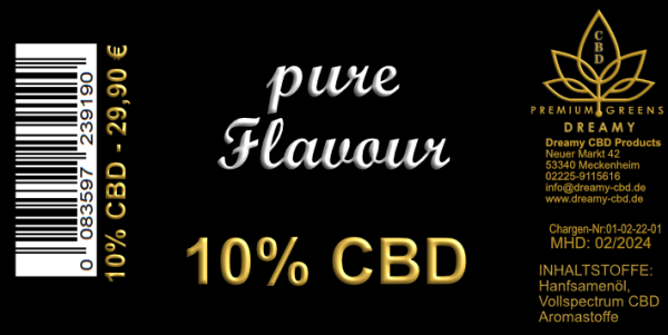 10% CBD Bio-MCT &Ouml;l (pure flavour)