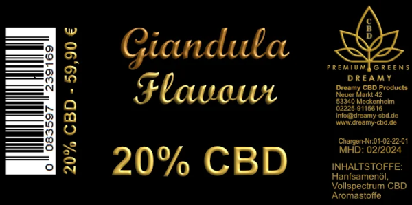 20% CBD Bio-Hanfsamen&ouml;l (giandula flavour)